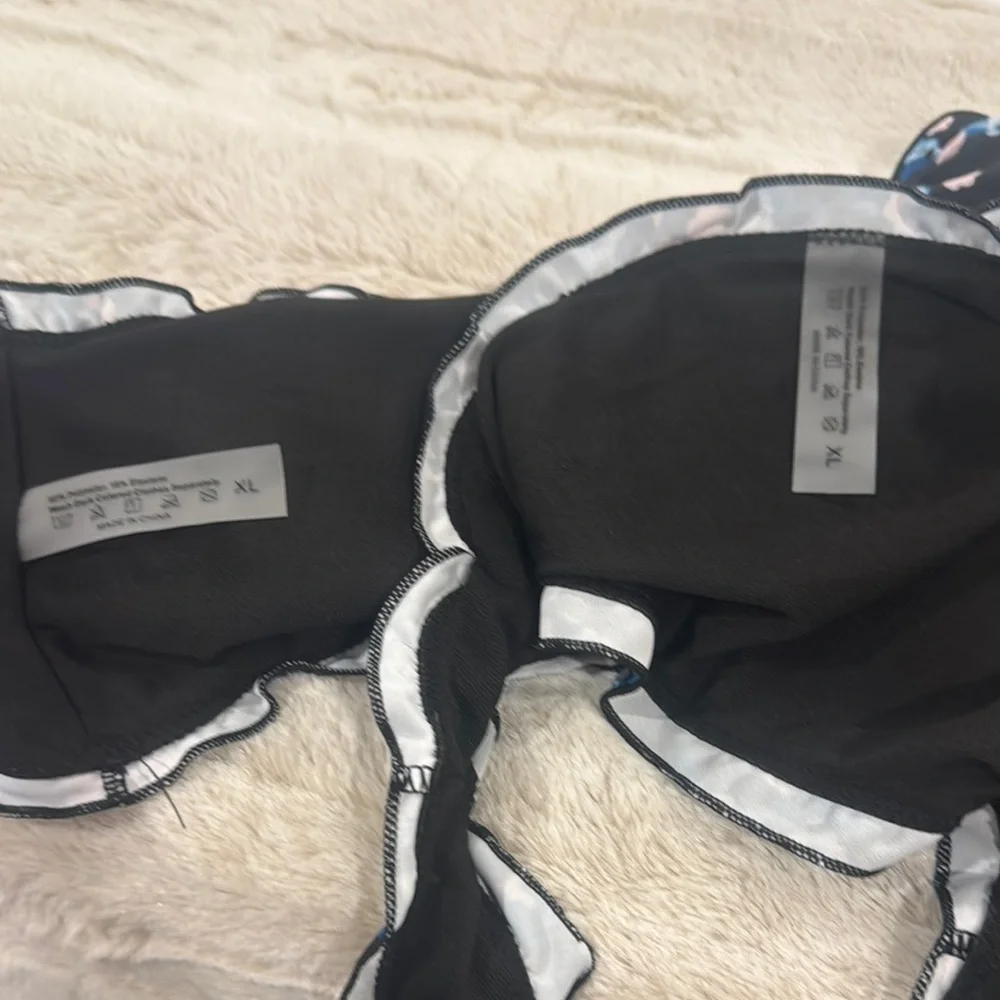 SHEIN Black Floral Bikini NWOT - Picture 2 of 3